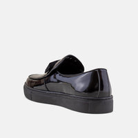 Godfrey Black Leather Belgian Loafers Sneakers