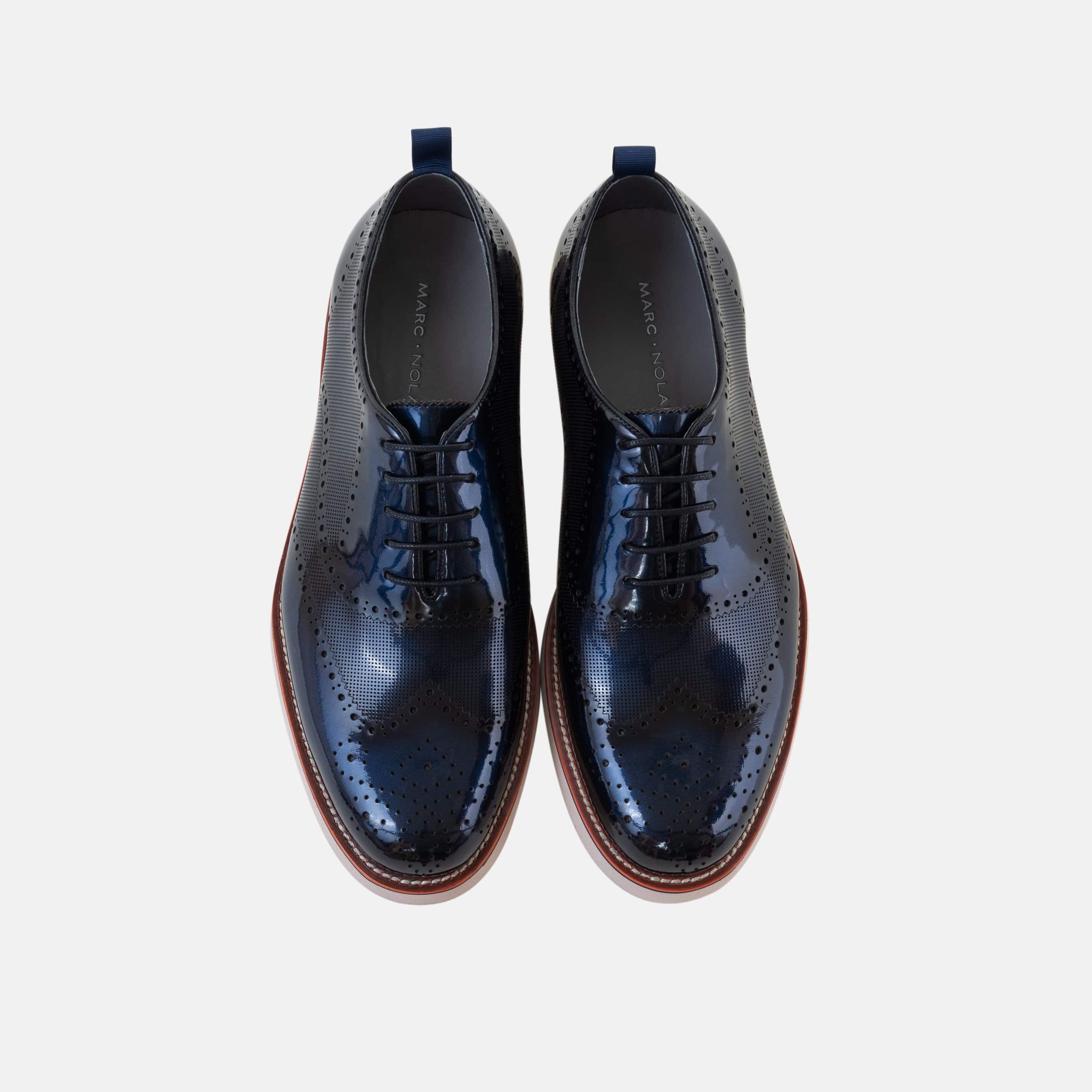 Oscar Navy Wholecut Brogue Sneakers - Marc Nolan