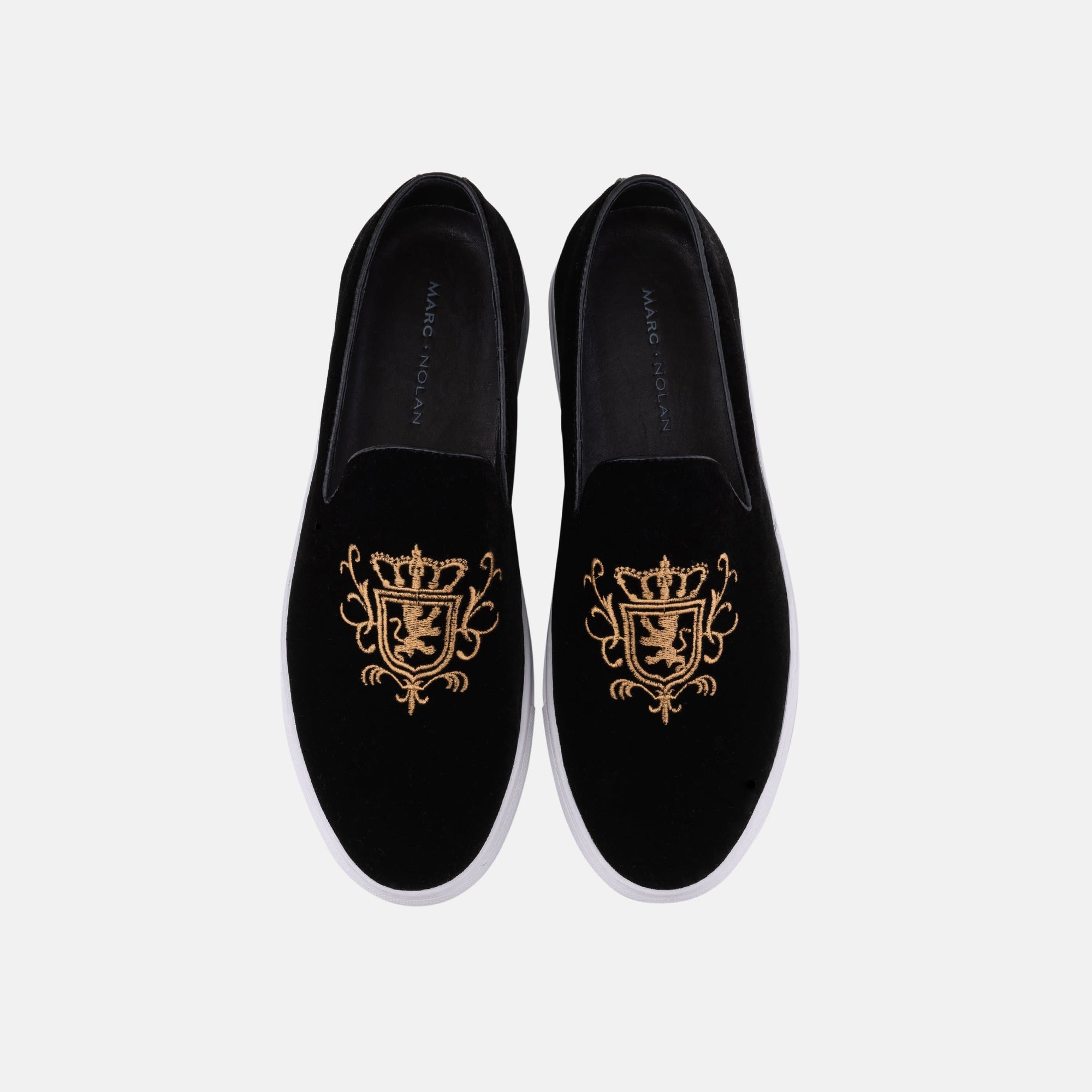 Winston Black Embroidered Velvet Sneakers