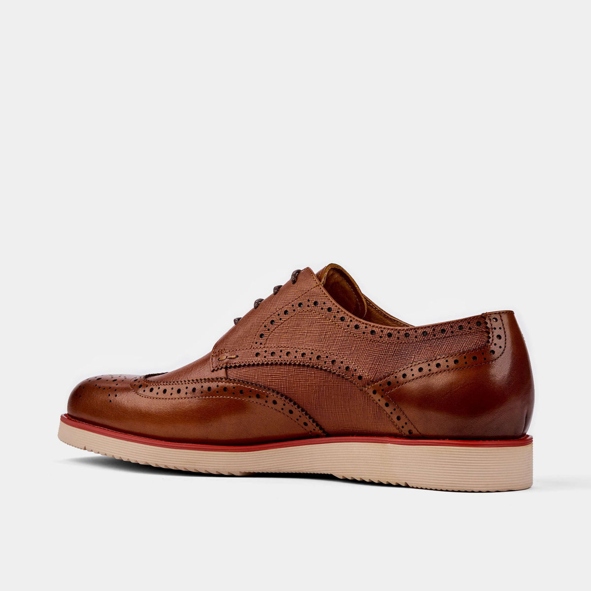 Jasper Cognac Wingtip Sneakers Men's Shoes - Marc Nolan