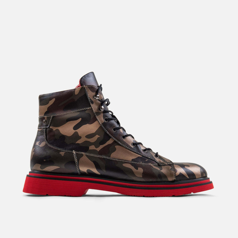 nedbryder tage ned sav Aiden Camo Leather Combat Boots - Marc Nolan