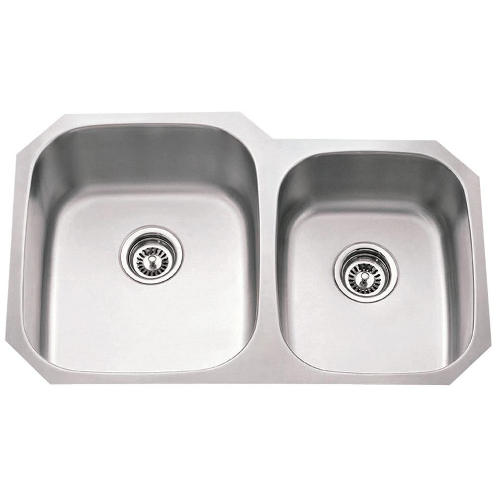 18 Gauge Stainless Steel Kitchen Sink With Two Unequal Bowls