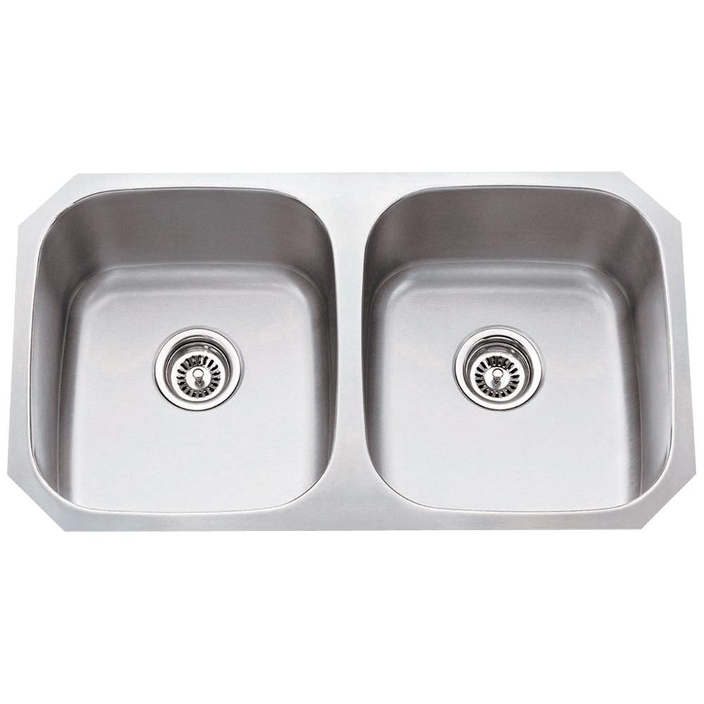 18 Gauge Stainless Steel Kitchen Sink With Two Equal Bowls