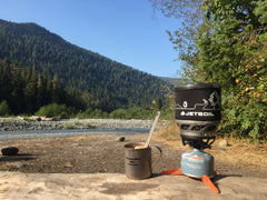 Use your backpacking stove to rehydrate your homemade backpacking meal