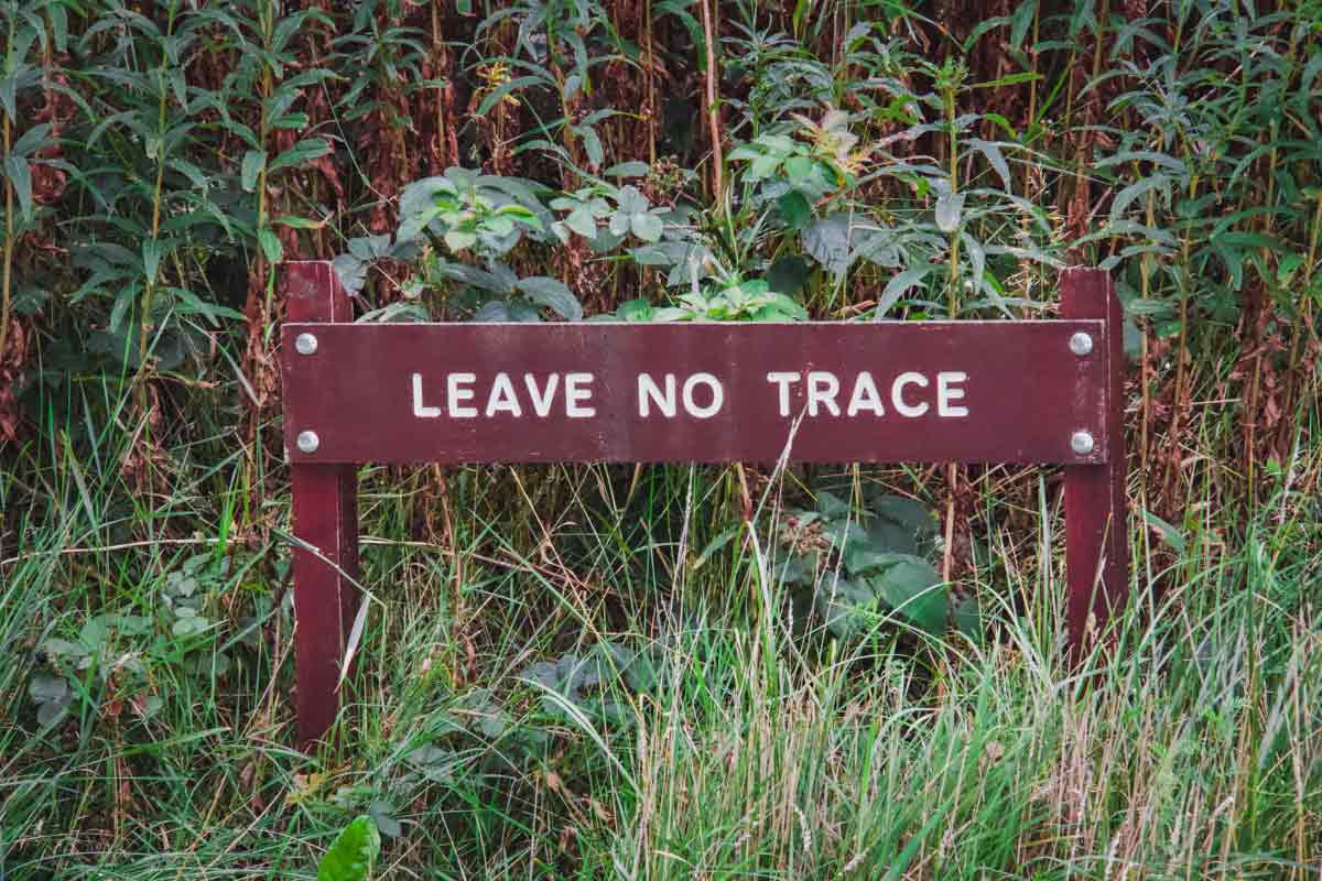 Leave No Trace trail sign.