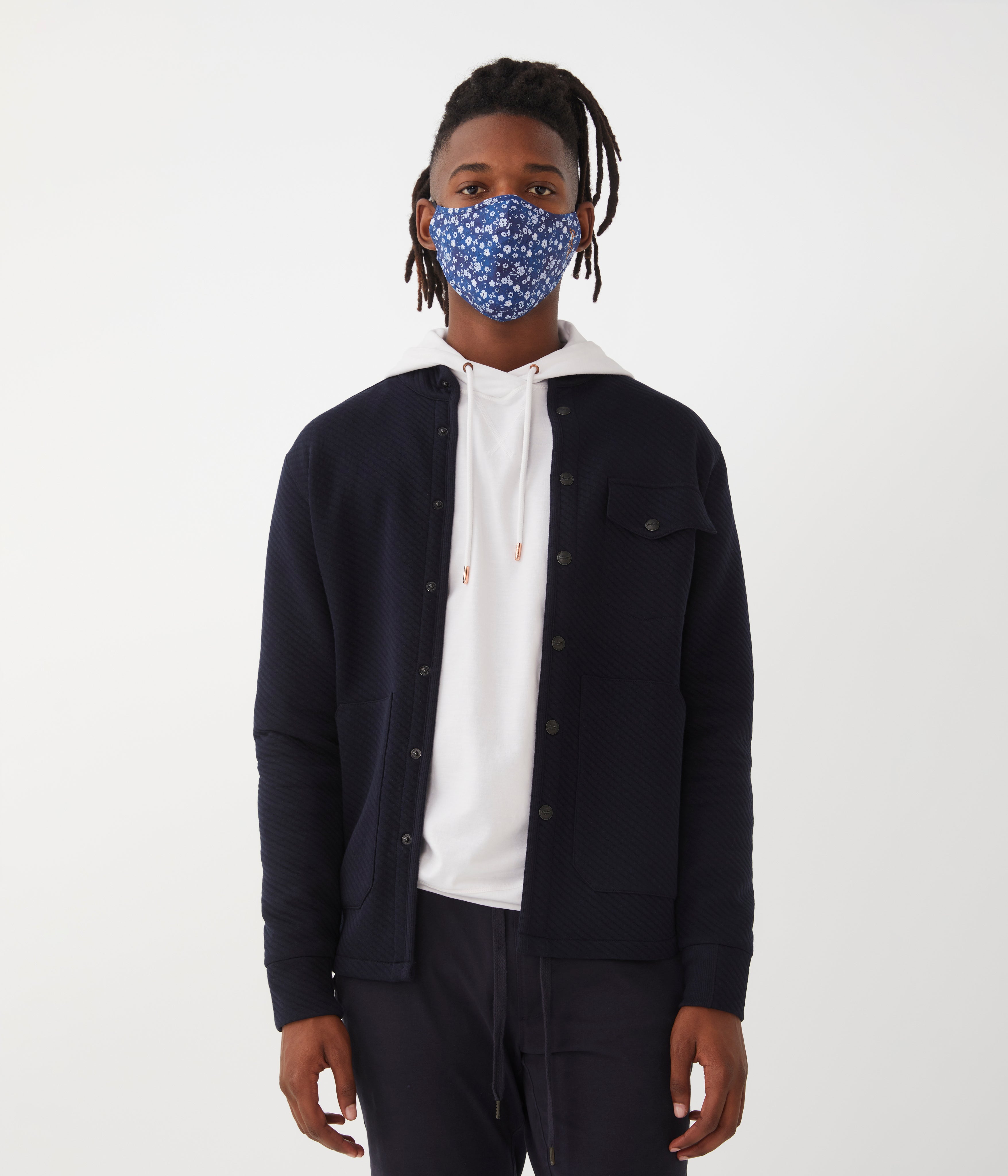 MVP Mask in Premium Italian Cotton - Blue Soho Daisy