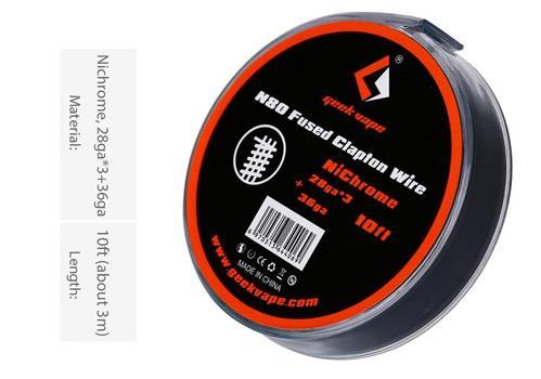 GeekVape - 10ft N80 (26GAx3 +36GA) Fused Clapton Wire – The Vapery