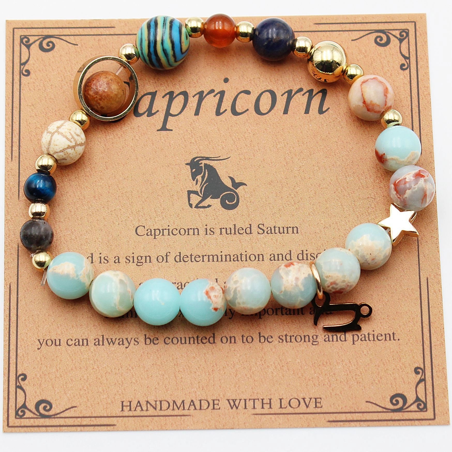 Handcrafted Zodiac Bracelets with Natural Stone Beads