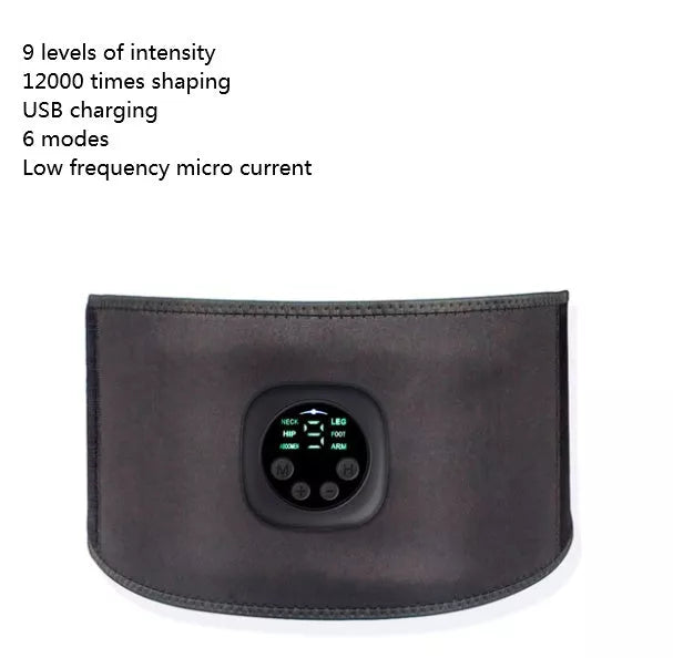 Smart Digital Display Fitness EMS Belt with USB Charging