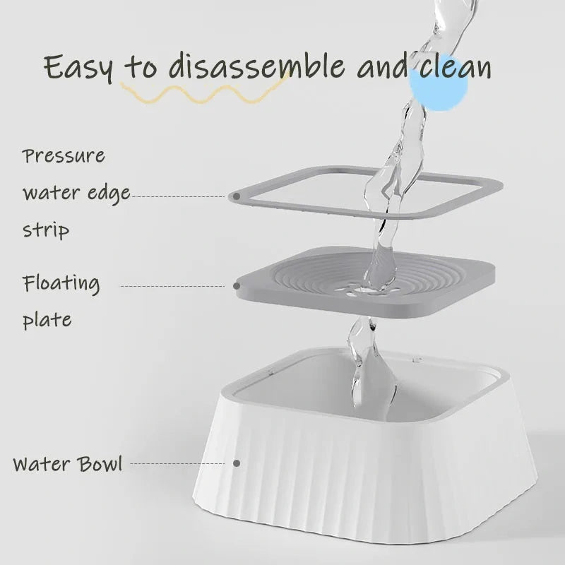 Portable Pet Floating Water Bowl to Prevent Splashing