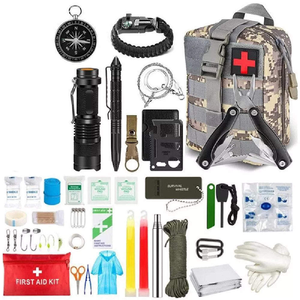 Standby Self-defense Supplies First Aid Kits with Comprehensive Emergency Tools