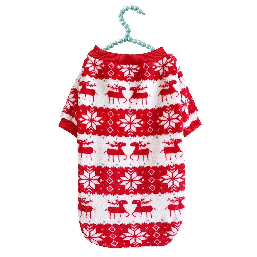 Winter Warm Padded Dog Clothes Christmas Pet Sweater in Big Red