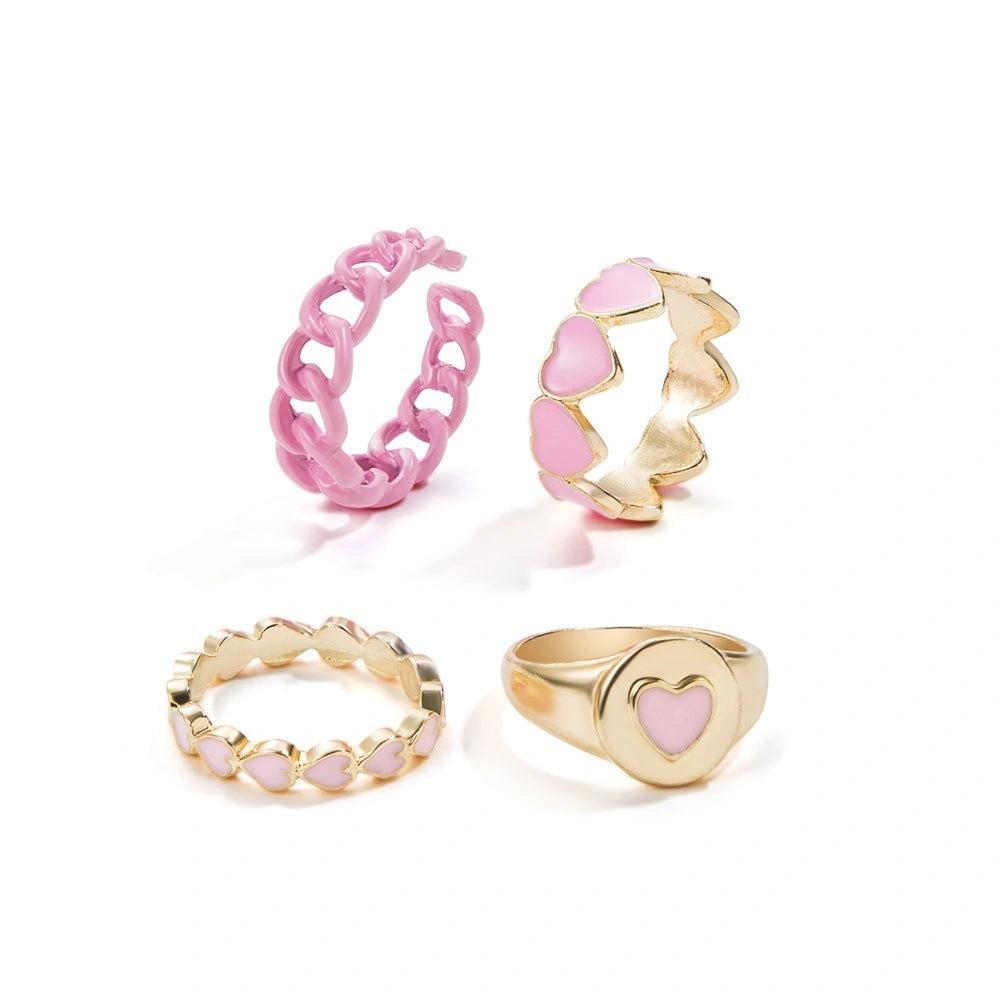Stylish Adjustable Butterfly Couple Rings Set in Punk Design