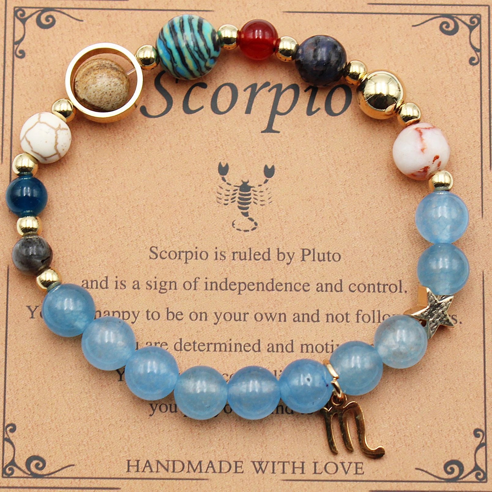 Handcrafted Zodiac Bracelets with Natural Stone Beads