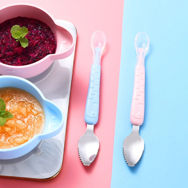 Stainless Steel Dual-headed Baby Food Spoon