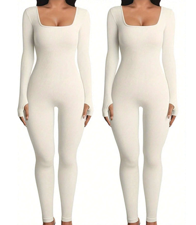 Stylish Women's Yoga Jumpsuit with Long Sleeves