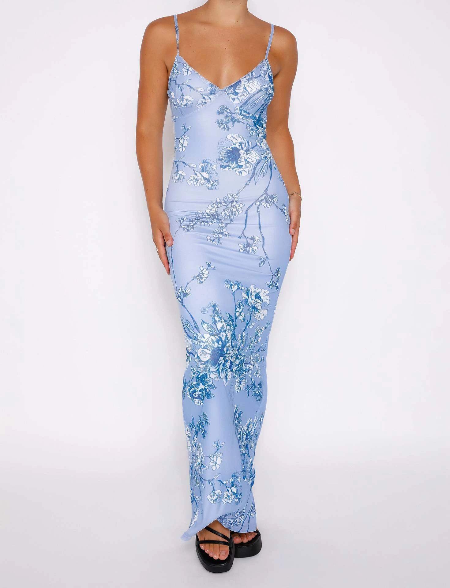 Y2K Floral Print Summer Slip Dress for Women