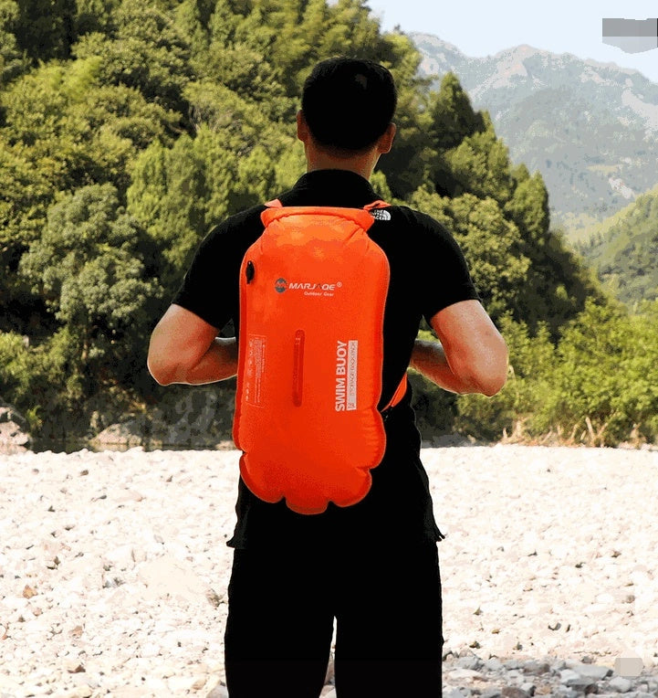 Double Airbag Swimming Buoy with Detachable Shoulder Strap and Waterproof Backpack