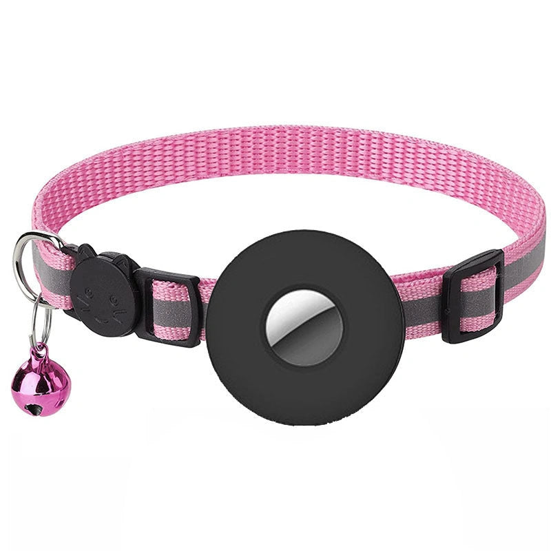 Airtag Pet Collar with Bell and Reflective Strip for Cats and Dogs