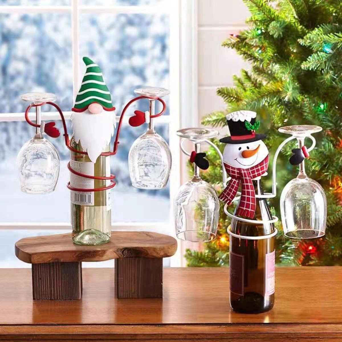 Christmas Wine Glass Holder with Removable Arms