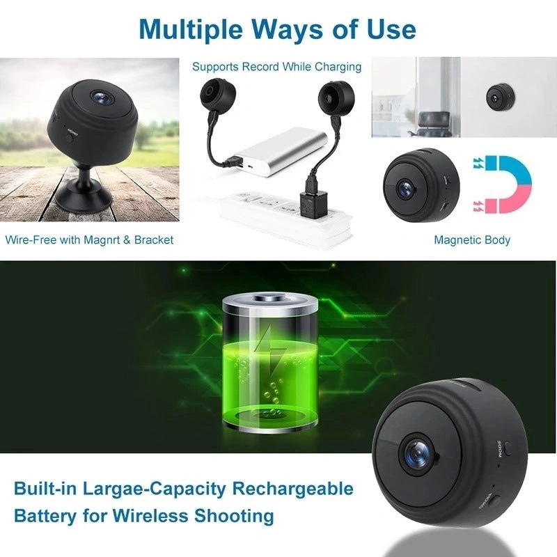 A9 Magnetic Suction Security Camera with HD 1080P and Smart Infrared Night Vision