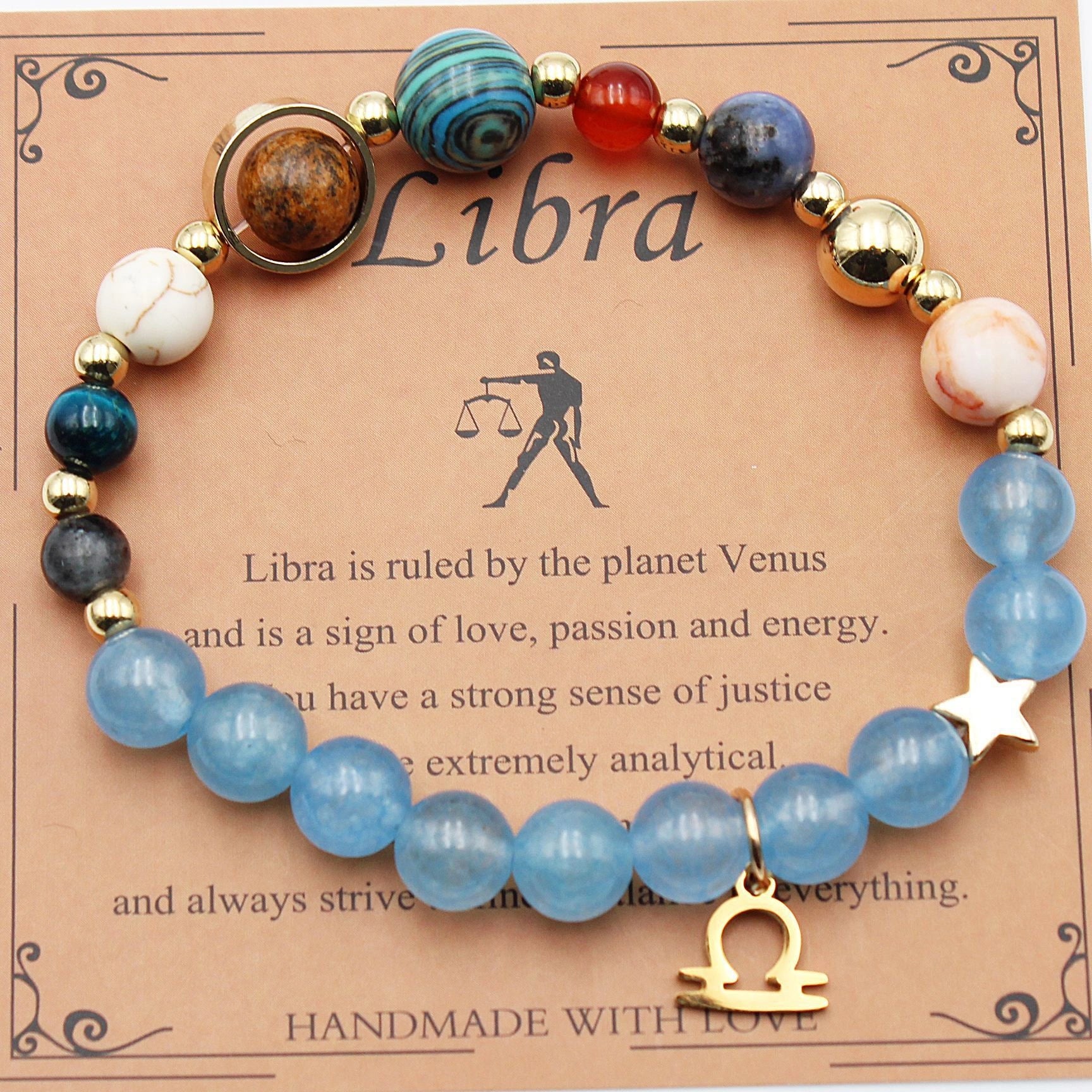 Handcrafted Zodiac Bracelets with Natural Stone Beads