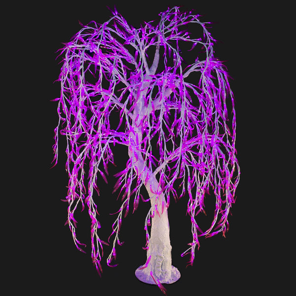 HUDSON - 6.6 ft. White Willow Tree with Pink LED - Bright ...