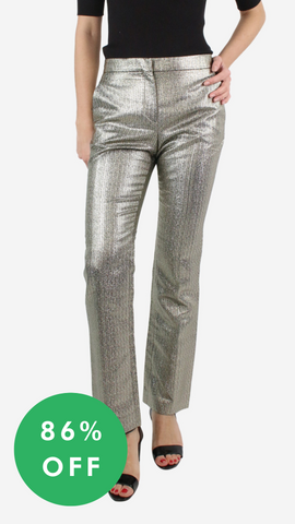 second hand Dior gold metallic trousers