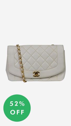 Vintage Chanel white diana flap bag