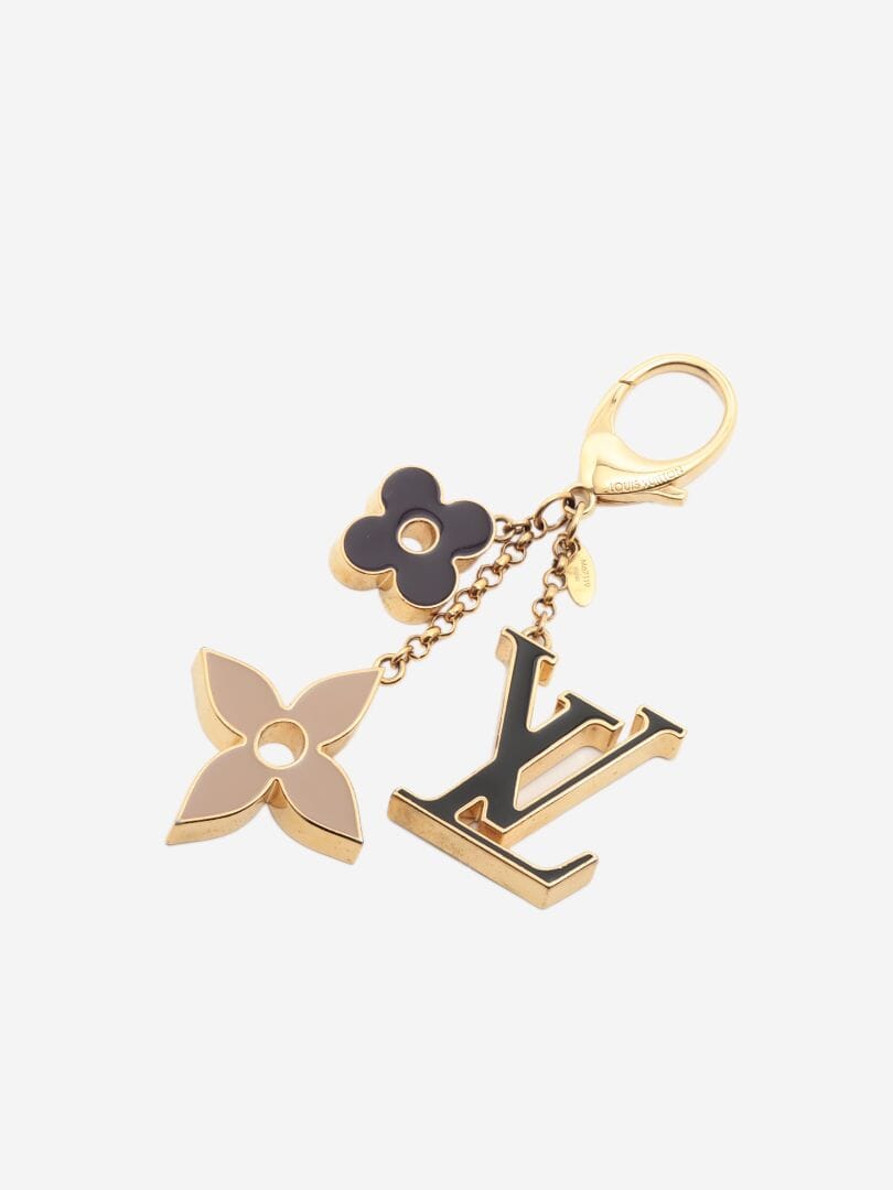 image of Gold plated fleur Doo mongram bag charm