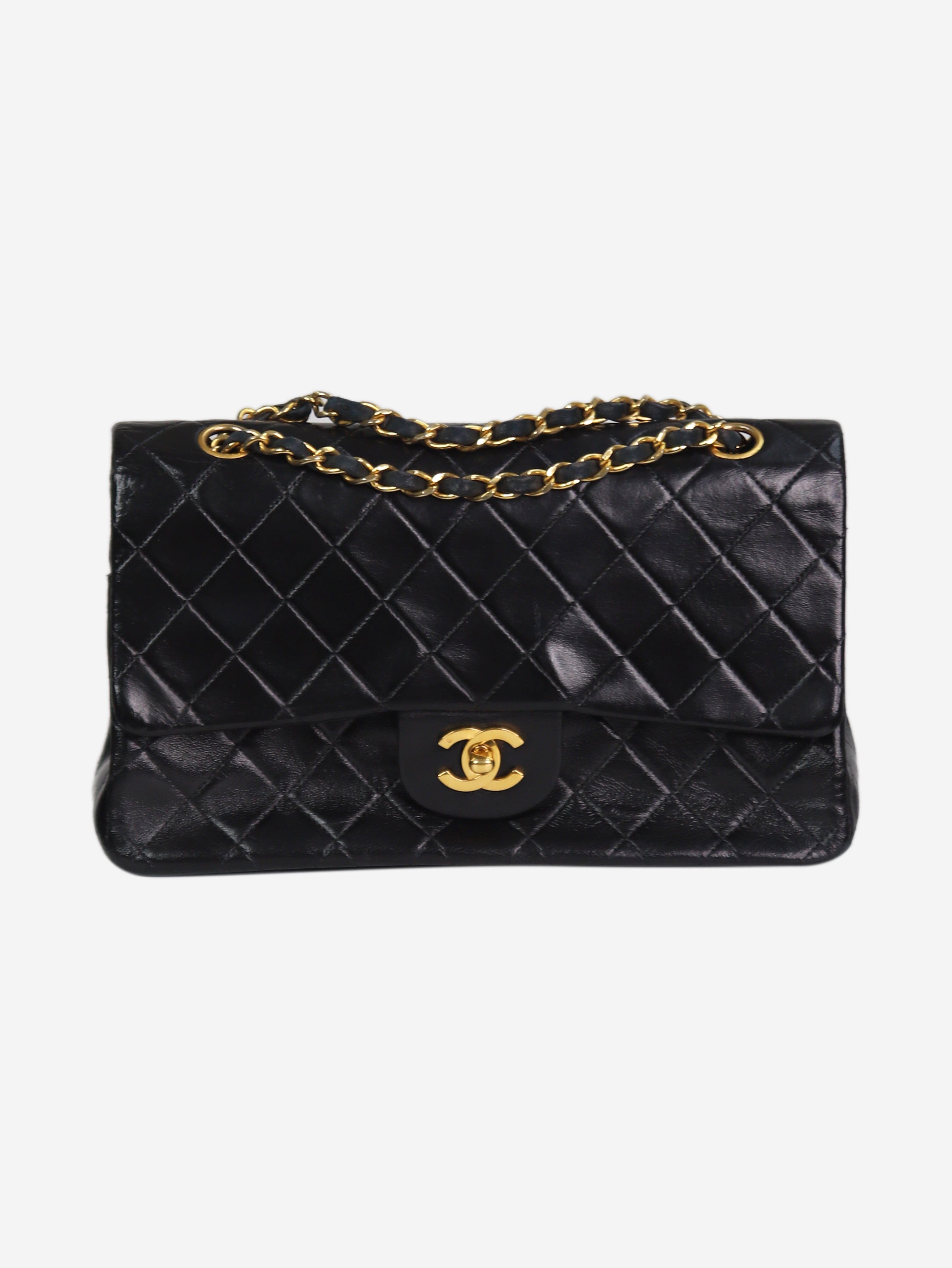 CHANEL Mini Classic Flap Charcoal Patent Quilted Bag - Chelsea