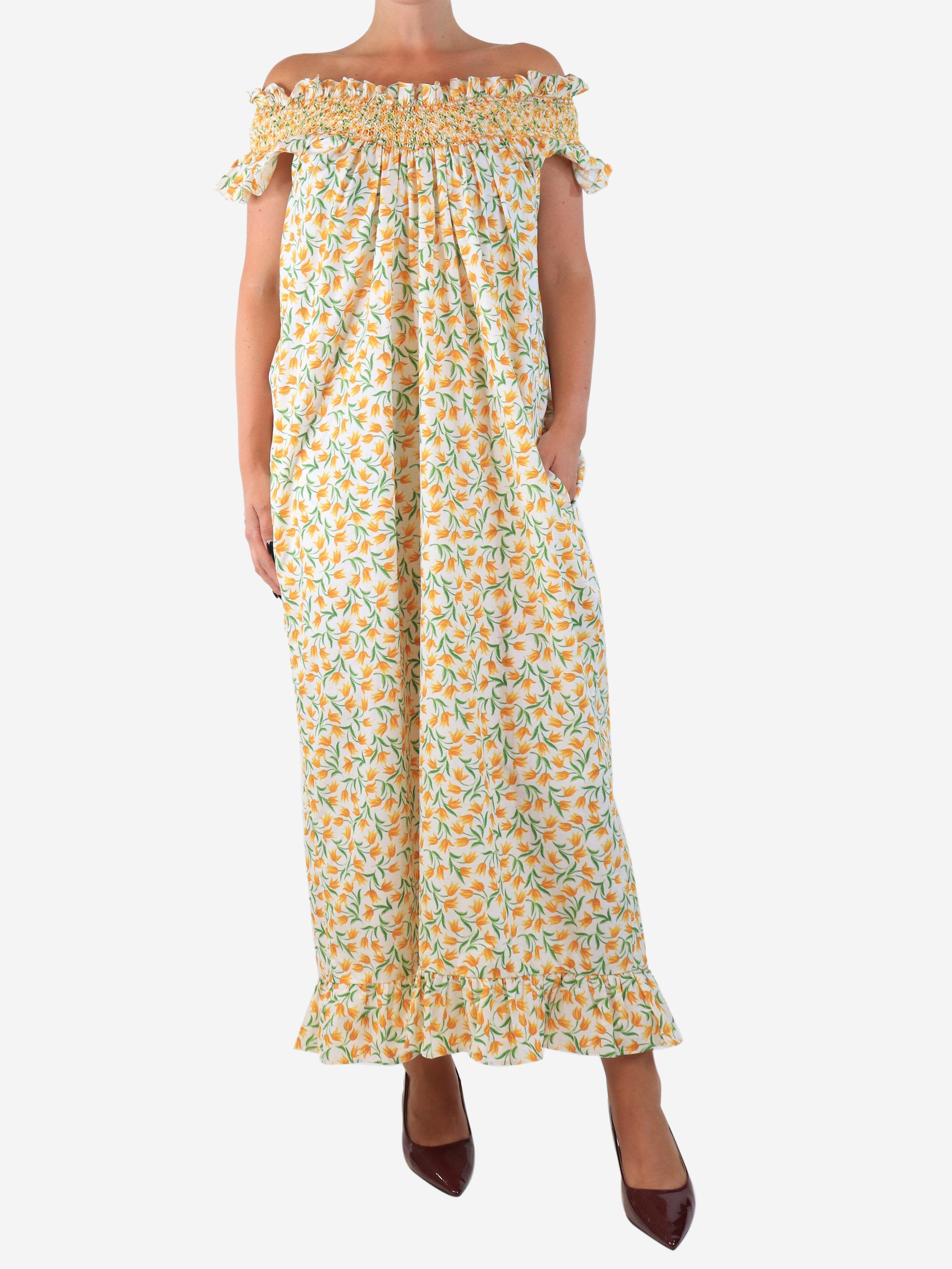 image of Yellow delfina tulip midi dress - One size