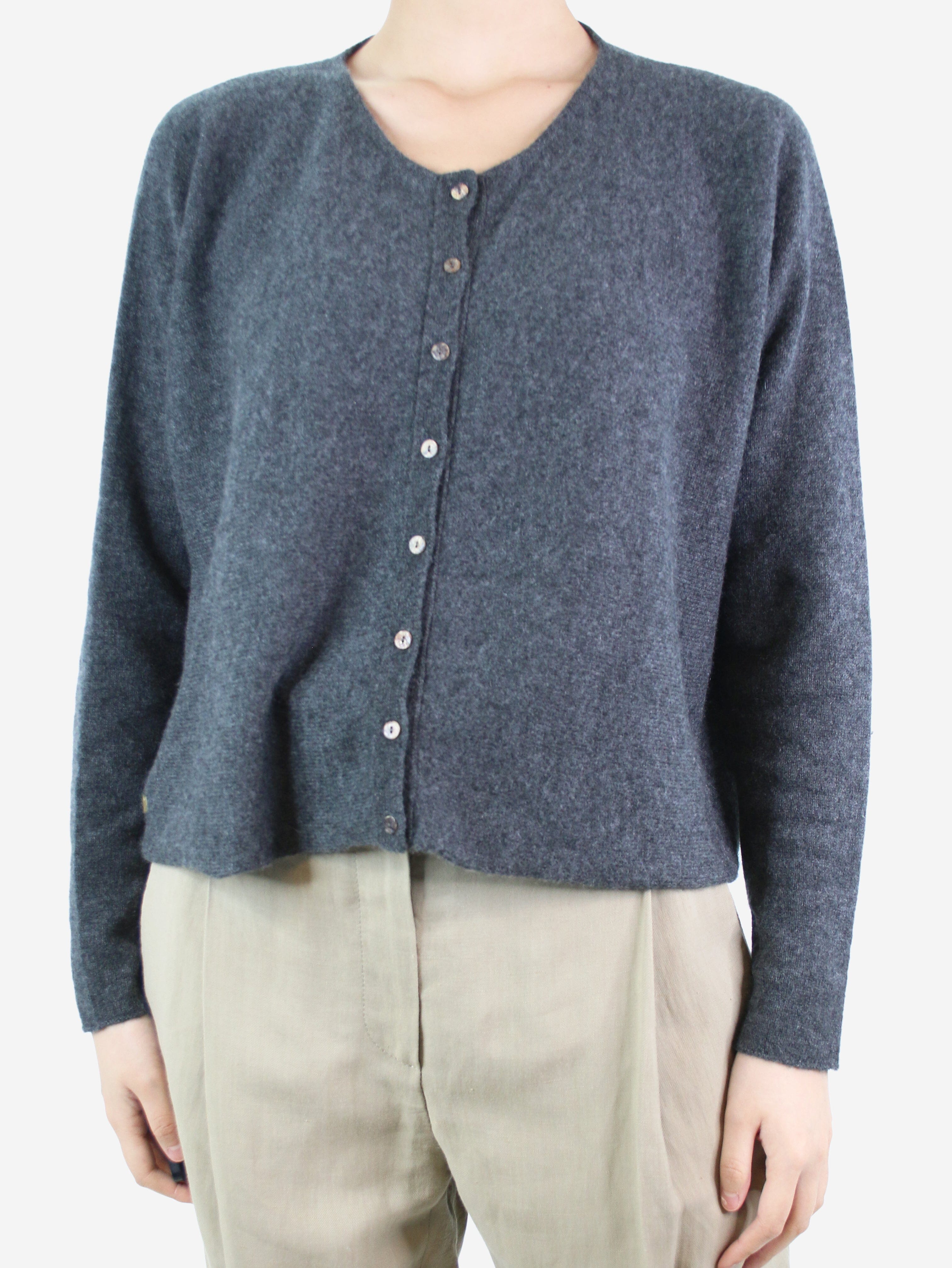 image of Dark grey cashmere cardigan - size M