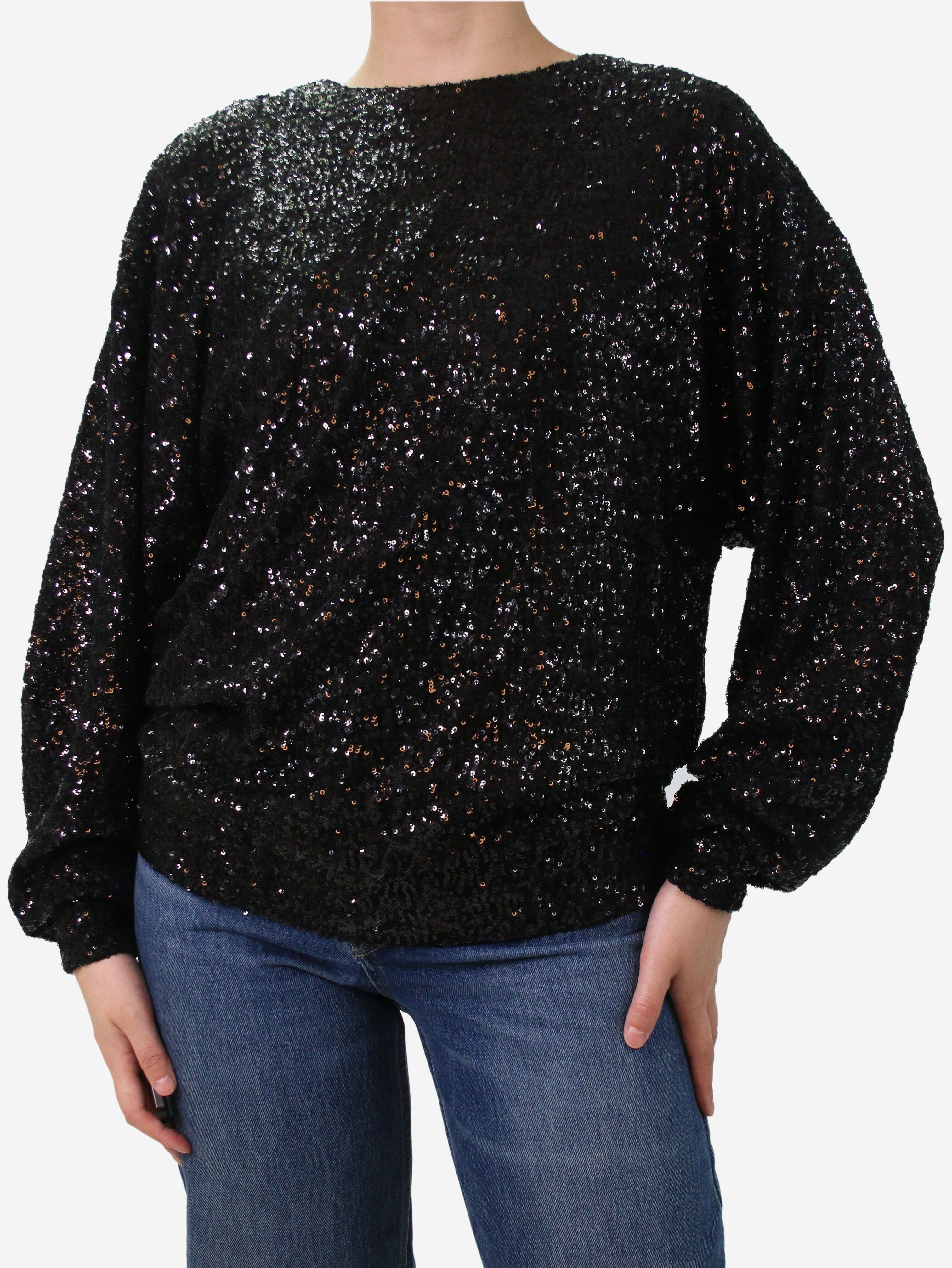 image of Isabel Marant Black sequin embellished top - size FR 36