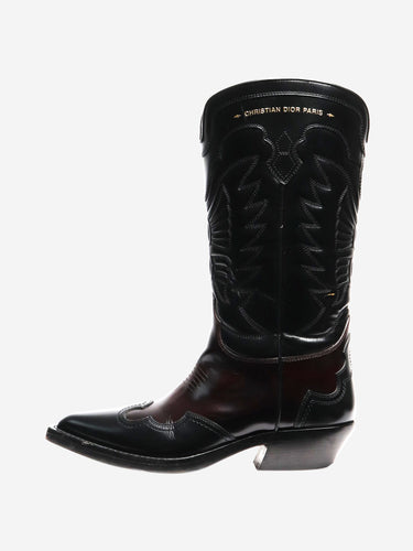 Black colour-block western boots - size EU 39