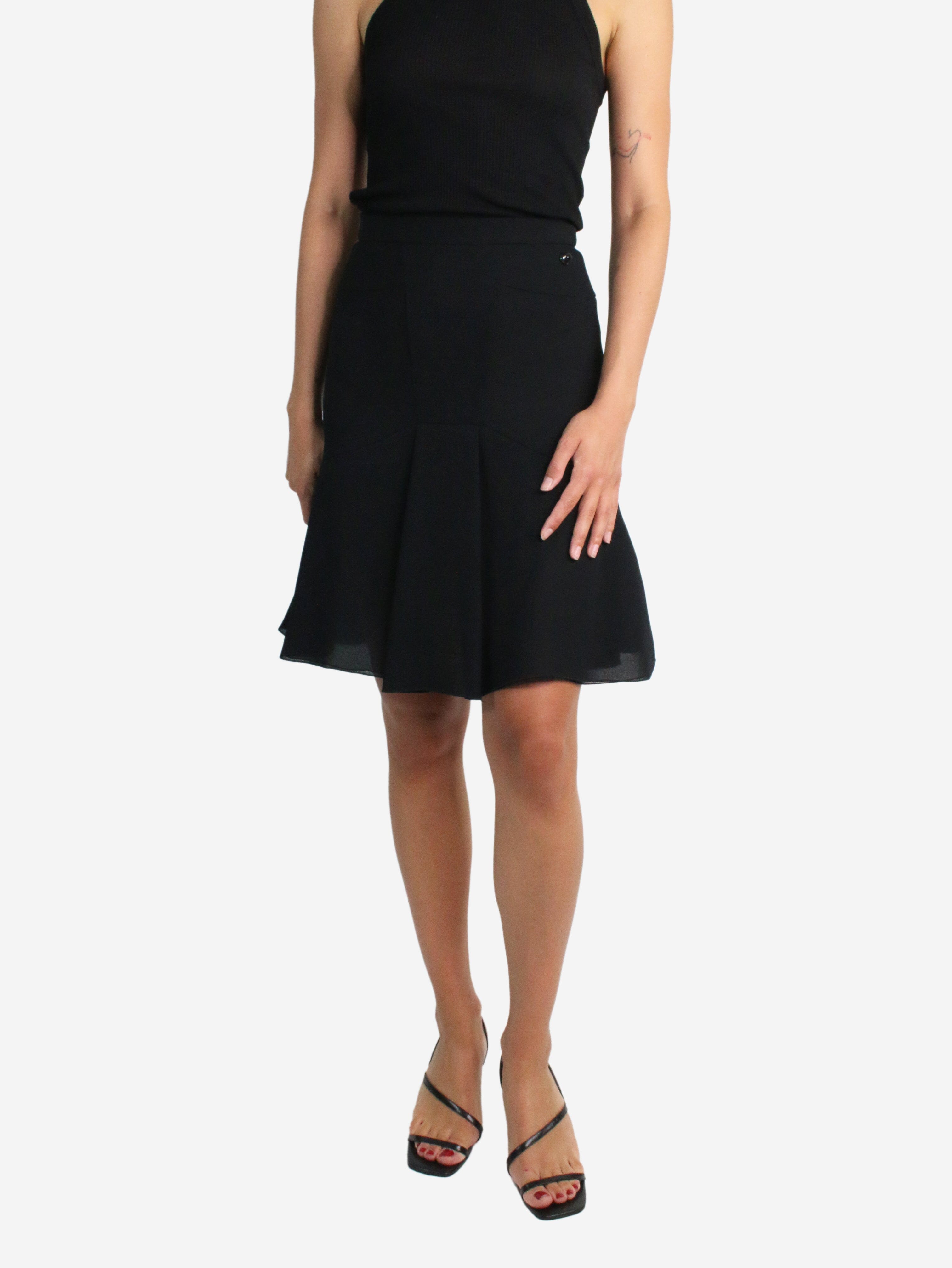 Joseph pre-owned black stretch linen tailored mini skirt | SOTT