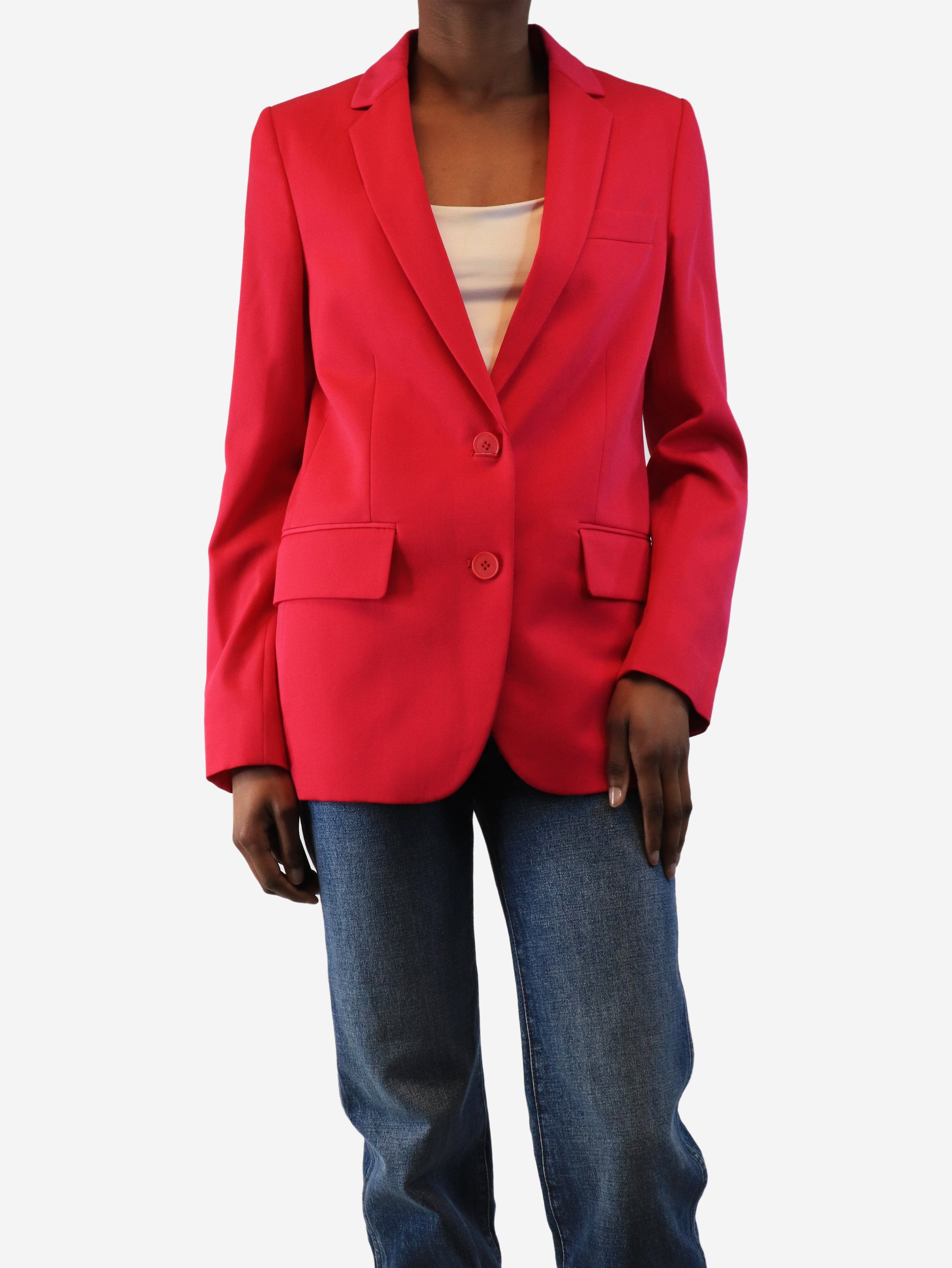 image of Pink single breasted jacket - size UK 6