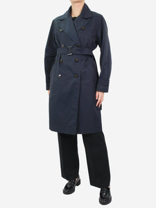 Louis Vuitton Monogram Belted Short Wrap Pea Coat, Black, 38