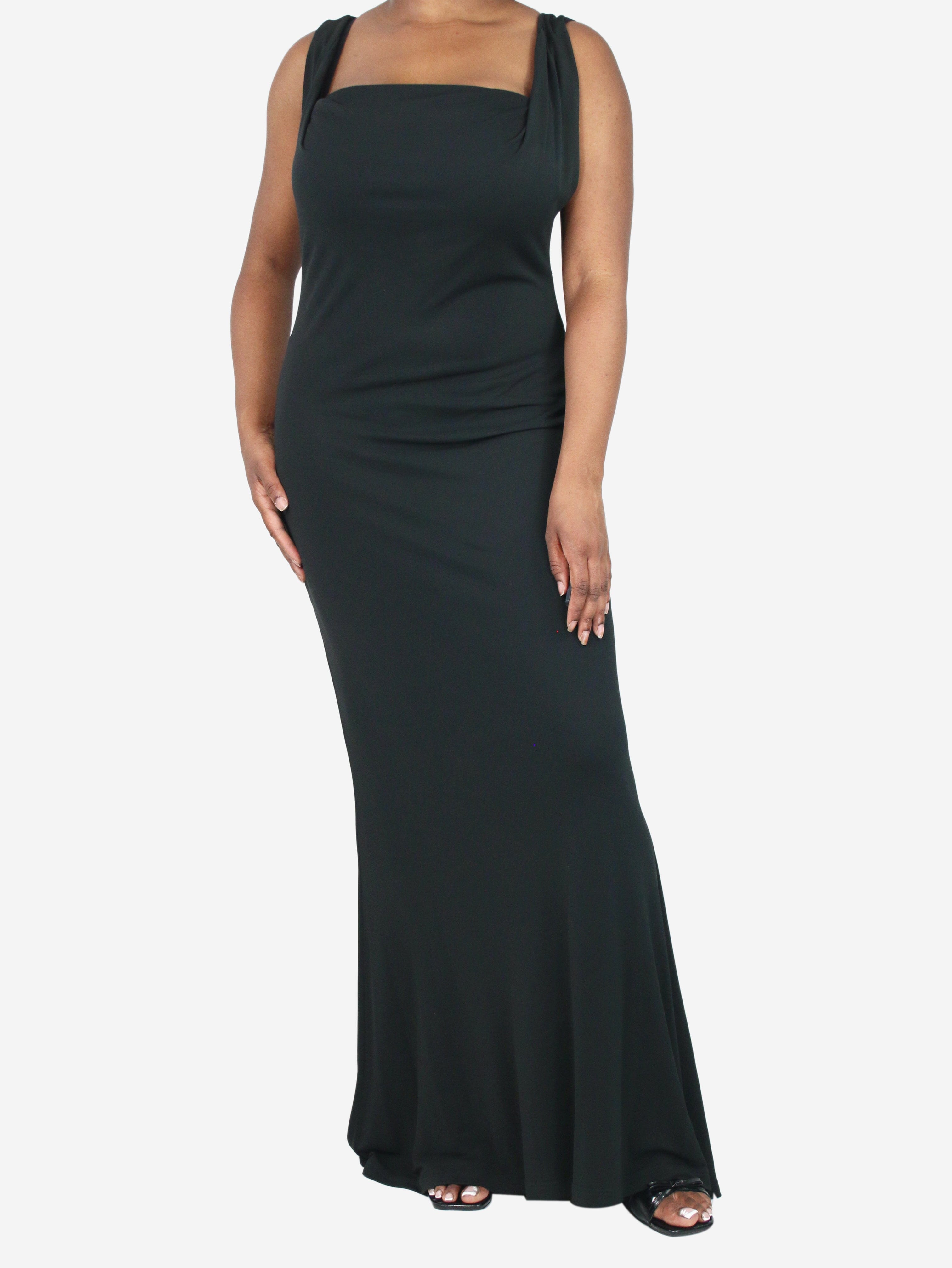 image of Black sleeveless maxi dress - size UK 16