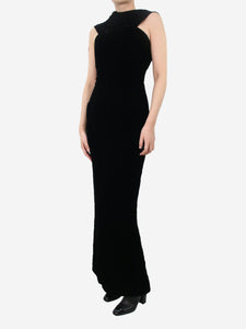LOUIS VUITTON Open Back Striped Dress Black. Size XL