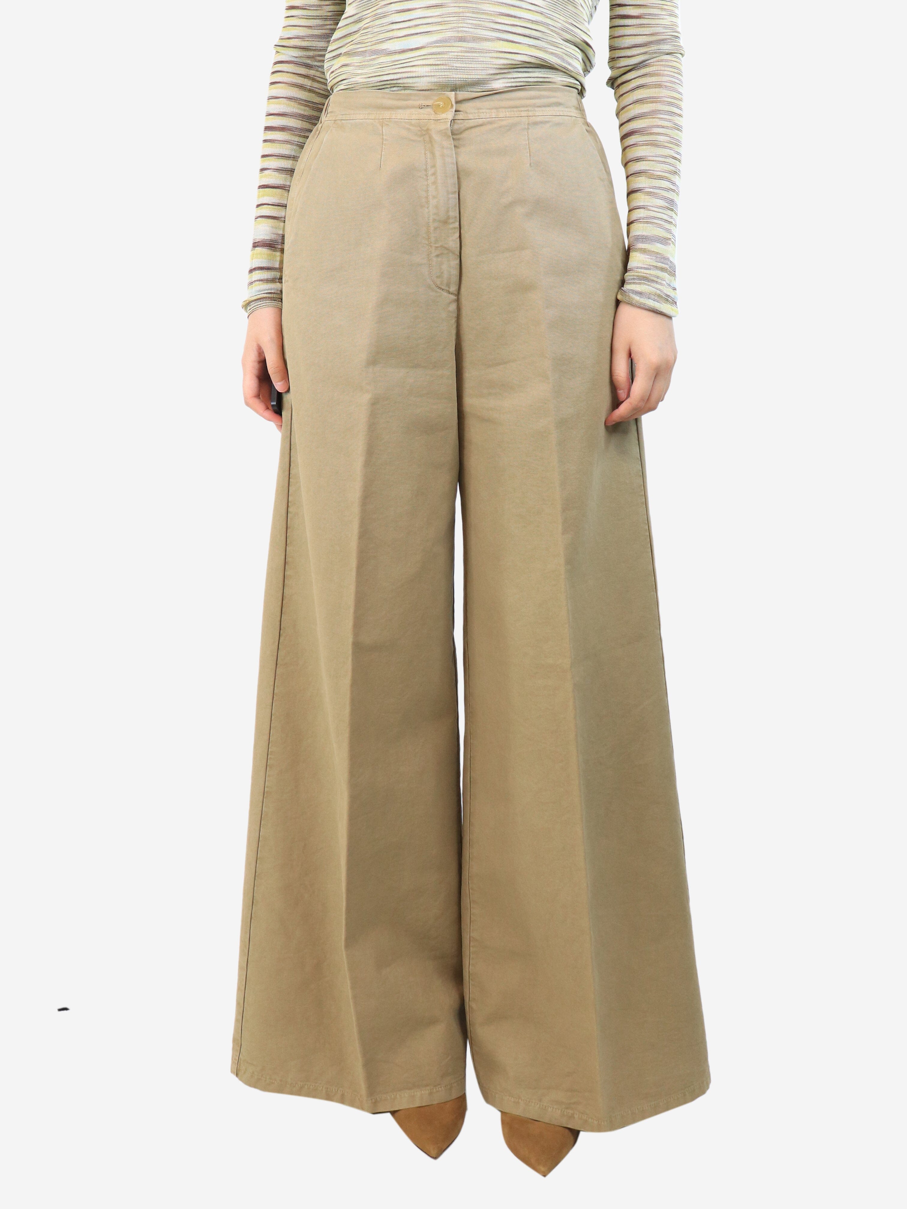 image of Neutral straight leg trousers - size UK 10
