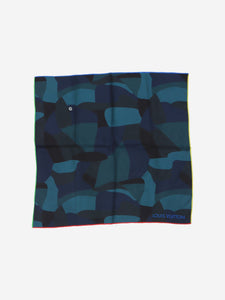 Louis Vuitton Men Camo Regular Silk Shirt LV Signature Blue