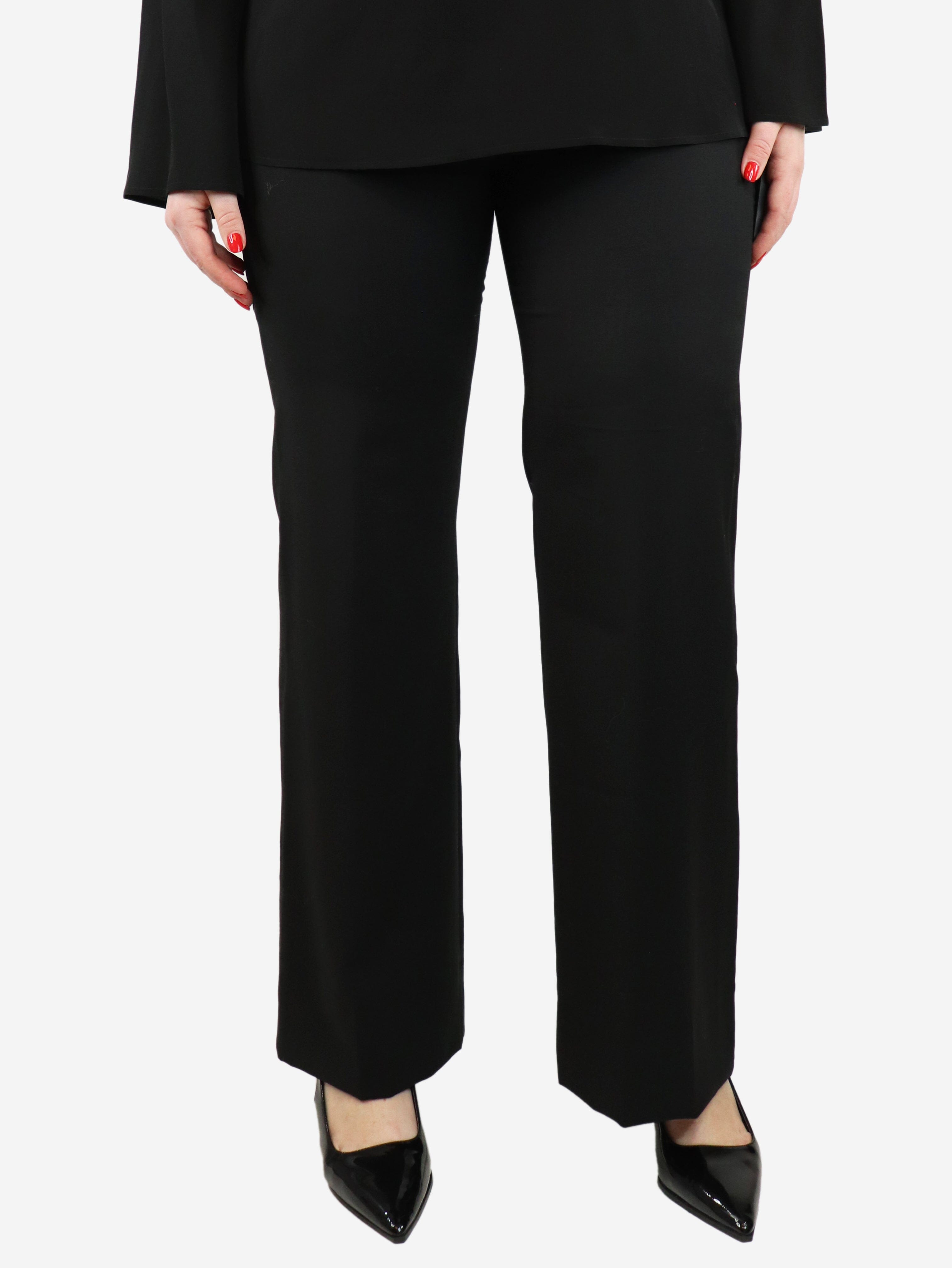 image of Black wool trousers - size UK 12