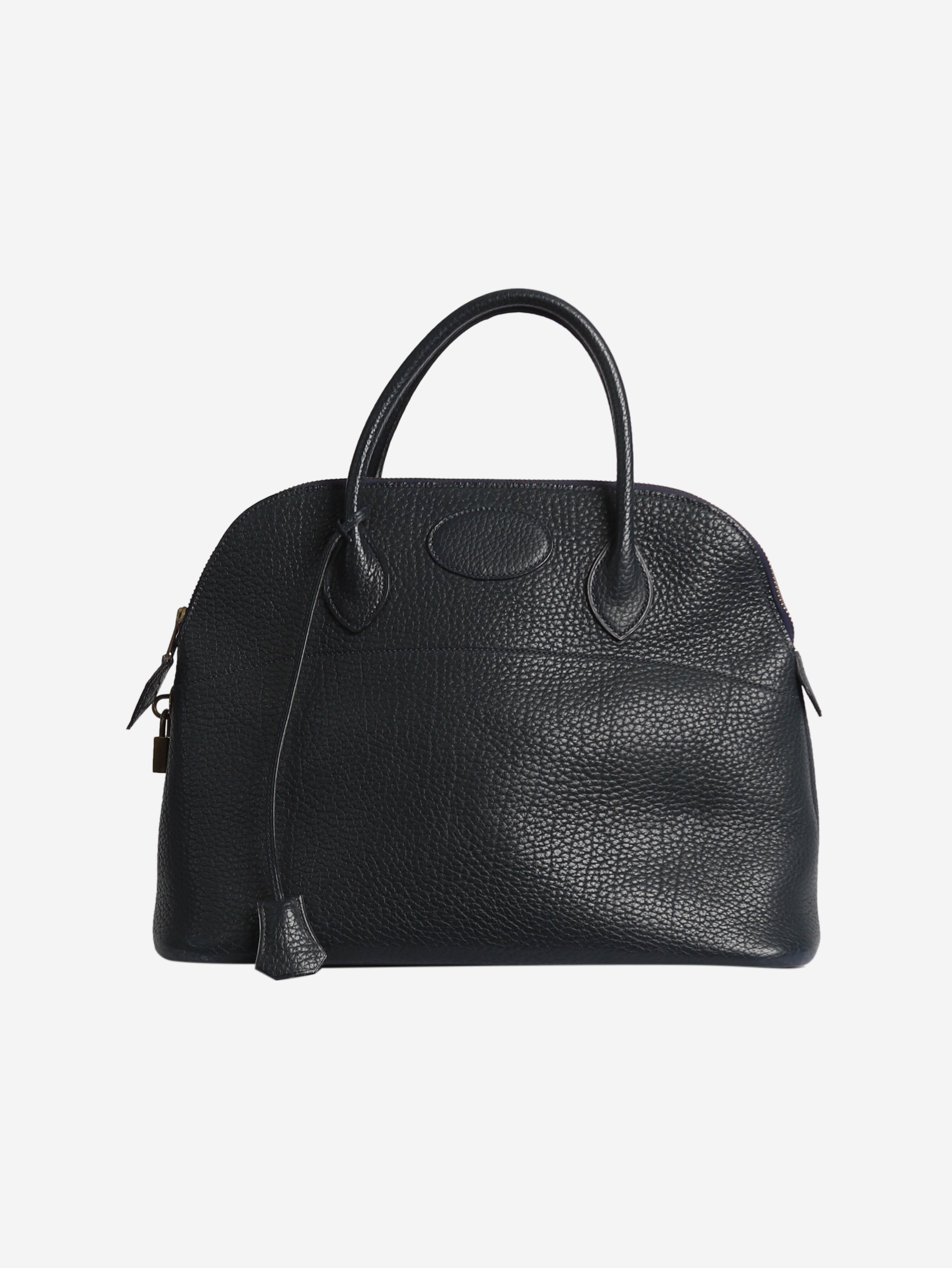 image of Navy blue Bolide top handle bag