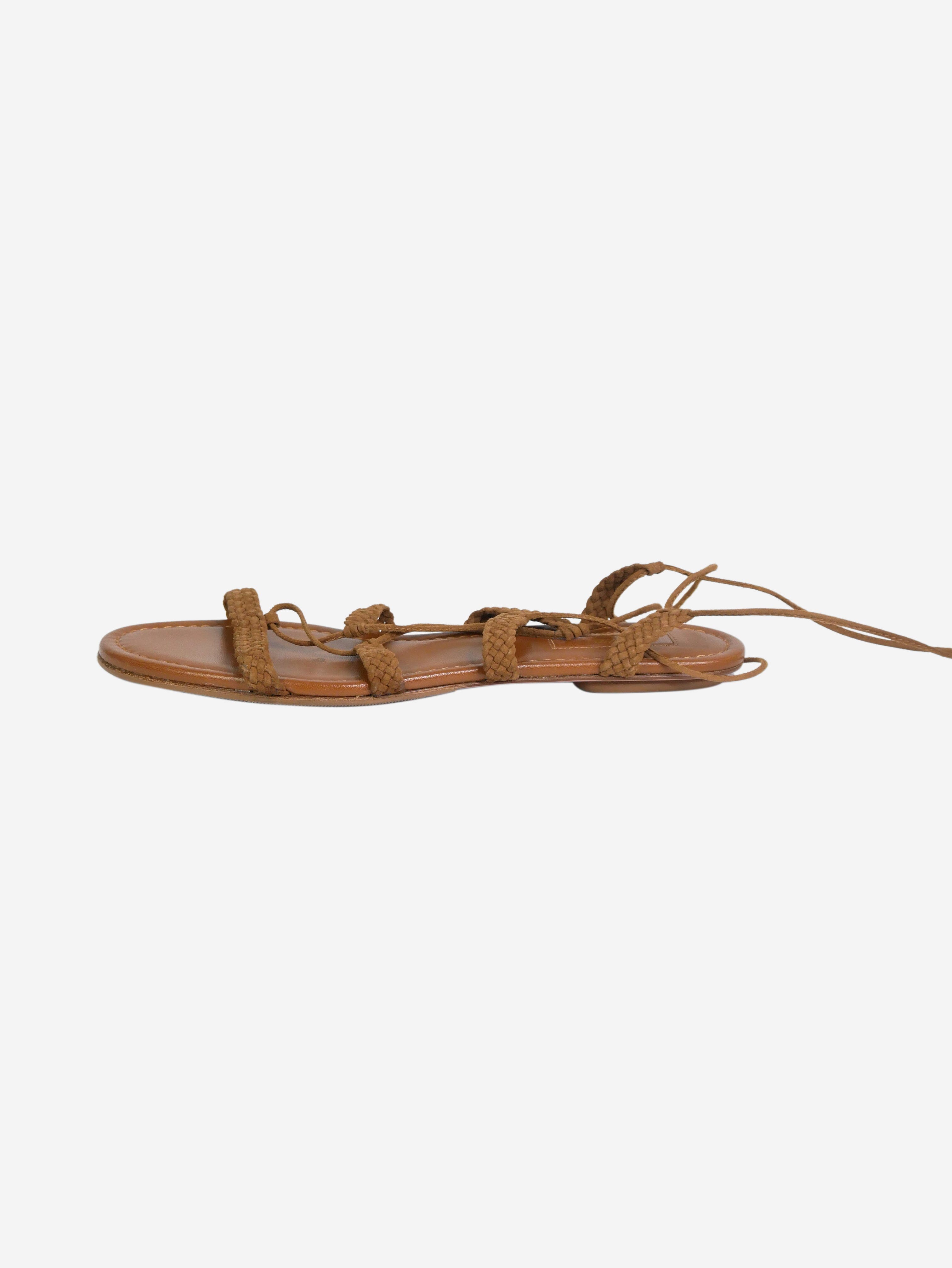 Louis Vuitton Passenger Monogram Flat Gladiator Sandals Brown 38