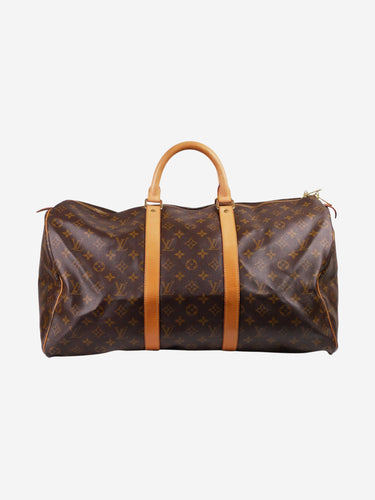 Louis Vuitton Keepall 50 Monogram Canvas Travel Bag Red