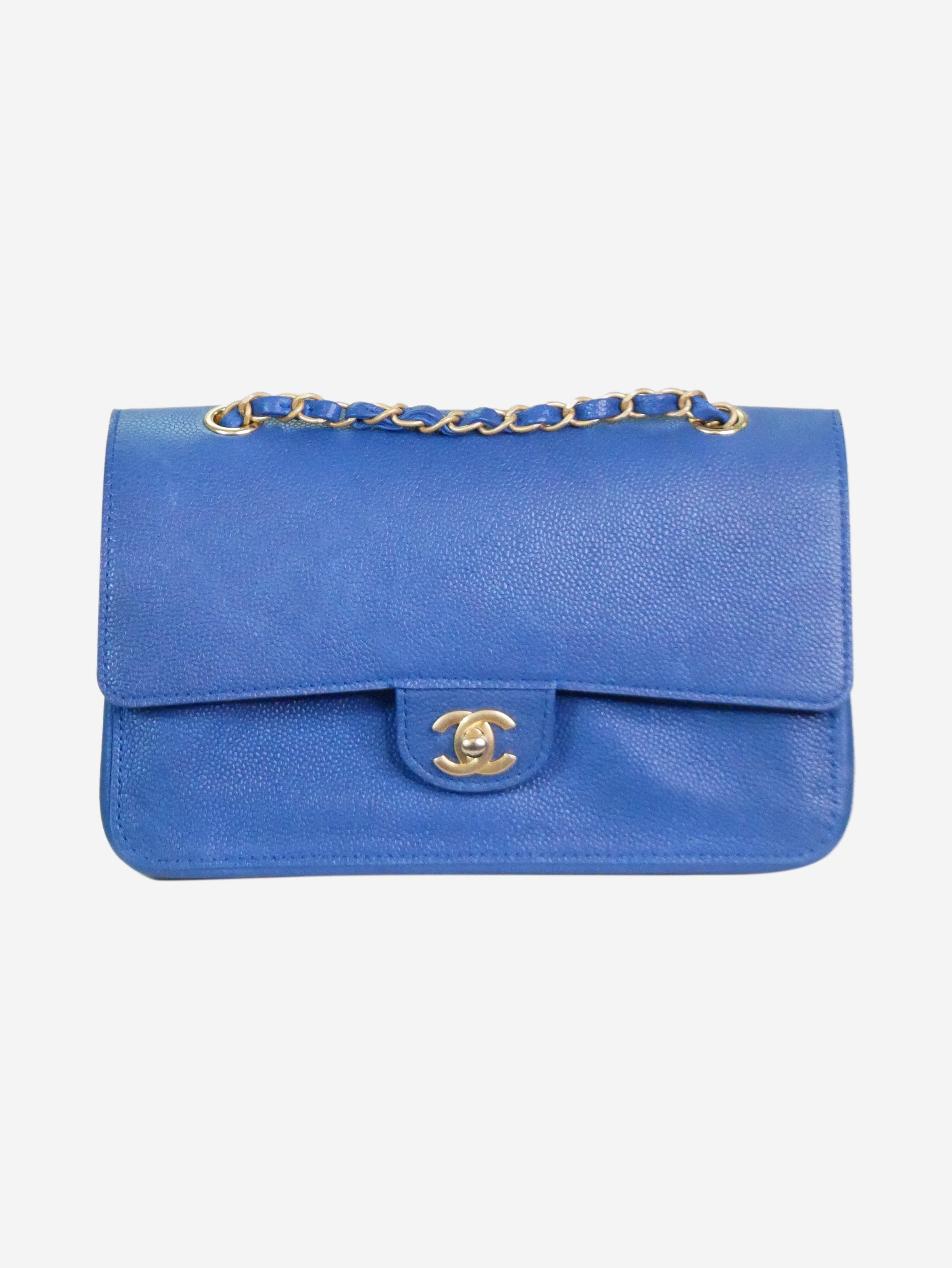 Blue Quilted Jersey Diana Flap Bag Gold Hardware, 2015