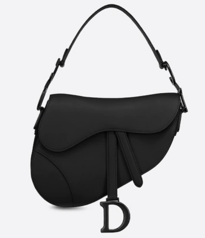 Dior matte black calfskin Saddle Bag