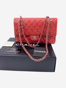 Chanel Medium coral patent quilted Double Flap bag
