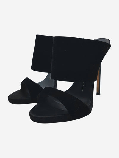 Black suede cut out strap heels  - size EU 38